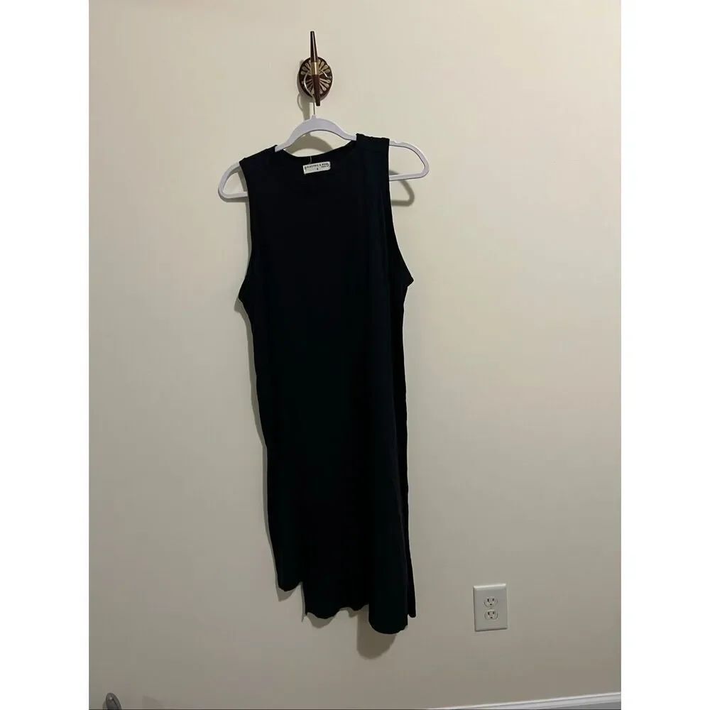 Electric & Rose Black Sleeveless Cotton Dress Midi length Side Slits size Small